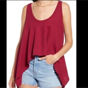 NWT We The Free Sing La La Scoop Sleeveless Asymmetrical Hem Knit Tank Sz Small